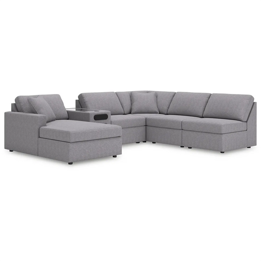 Modmax - Granite - 6-Piece Sectional With Laf Corner Chaise And Audio System Console