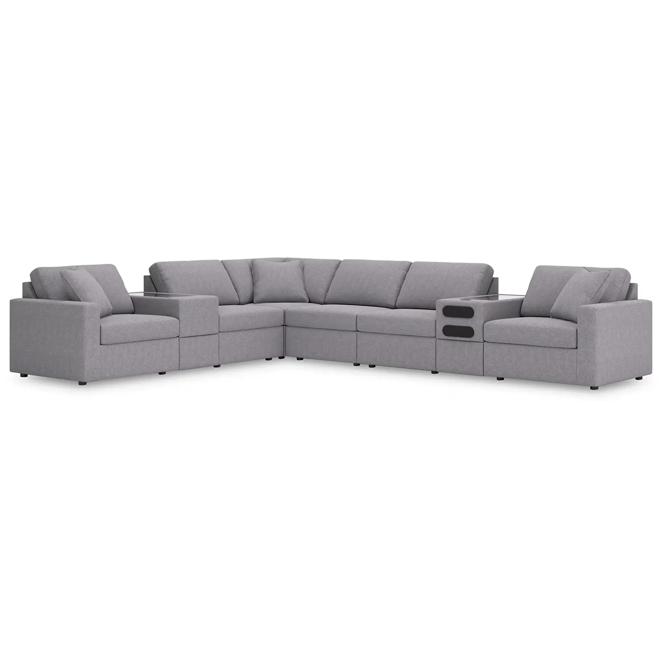 Modmax - Granite - 8-Piece Sectional With Audio And Storage Consoles