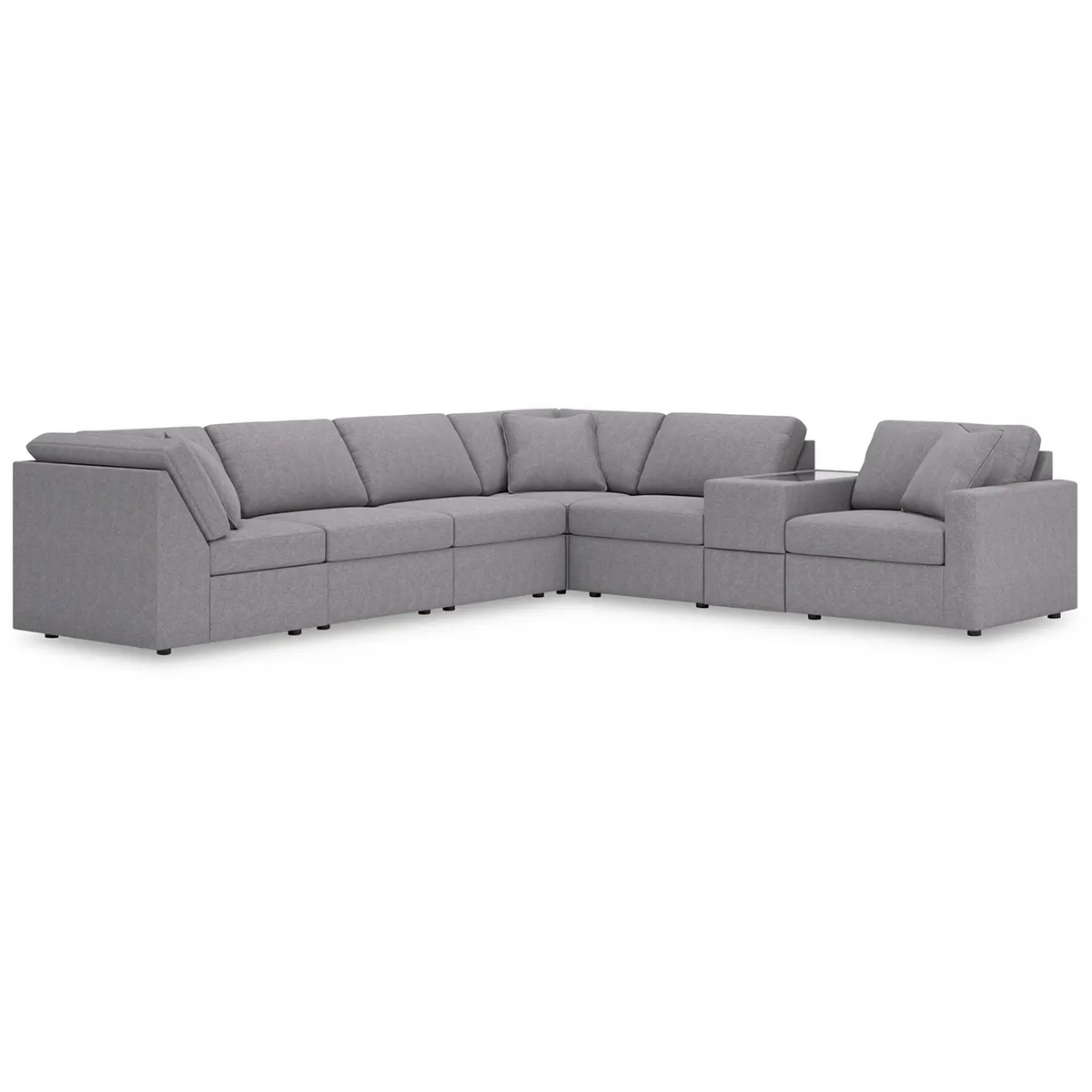 Modmax Storage Console Modmax - Granite - 7-Piece Sectional With Storage Console And Raf Corn ...