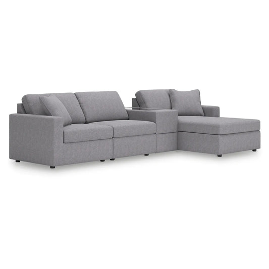 Modmax - Granite - 4-Piece Sectional With Raf Corner Chaise And Storage Console