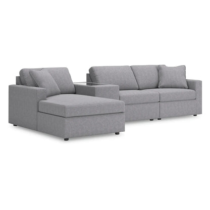 Modmax - Granite - 4-Piece Sectional With Laf Corner Chaise And Storage Console