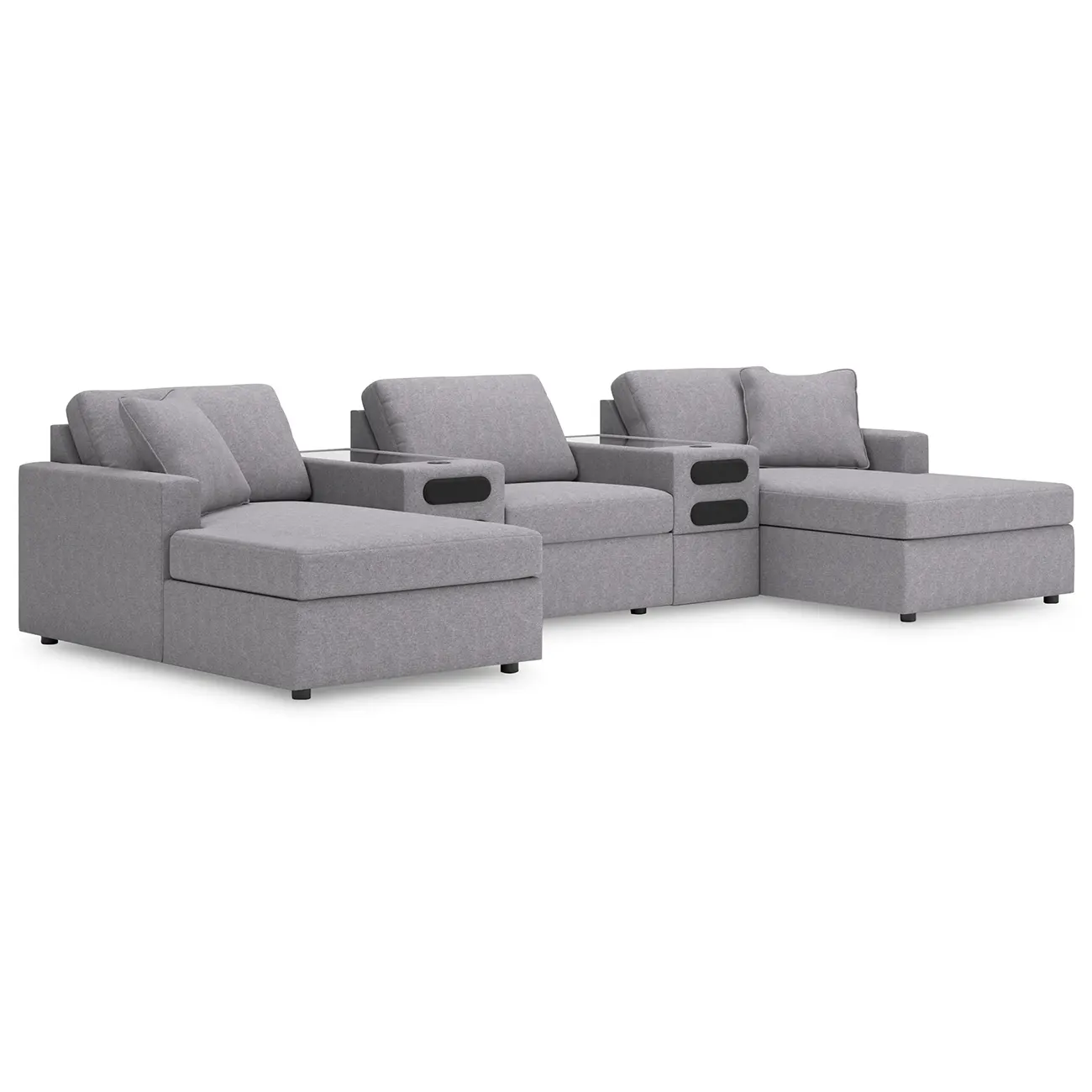 Modmax - Granite - 5-Piece Sectional With Chaise And Audio System Console