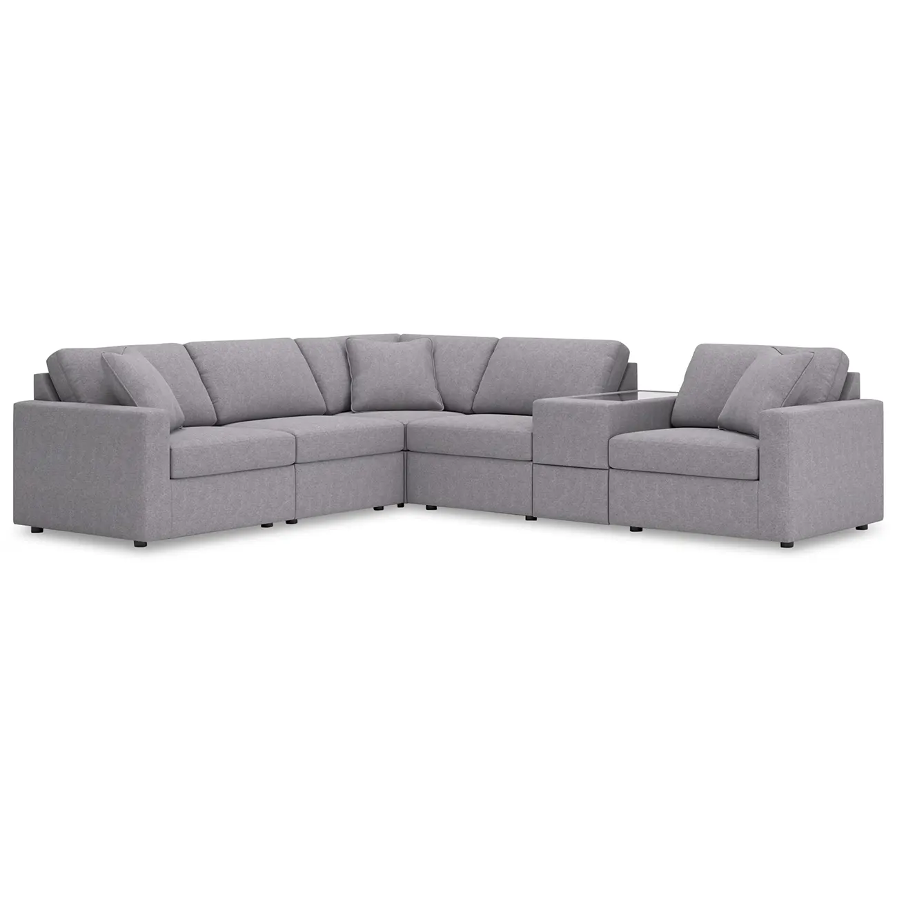 Modmax - Granite - 6-Piece Sectional With Storage Console