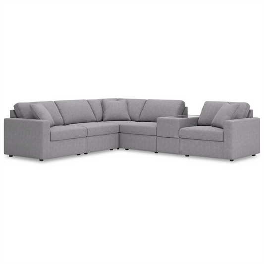 Modmax - Granite - 6-Piece Sectional With Storage Console