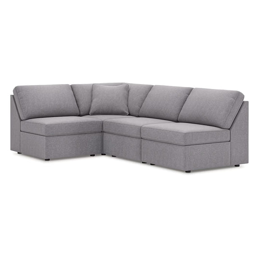 Modmax - 4-Piece Sectional With 3 Armless Chairs - Granite