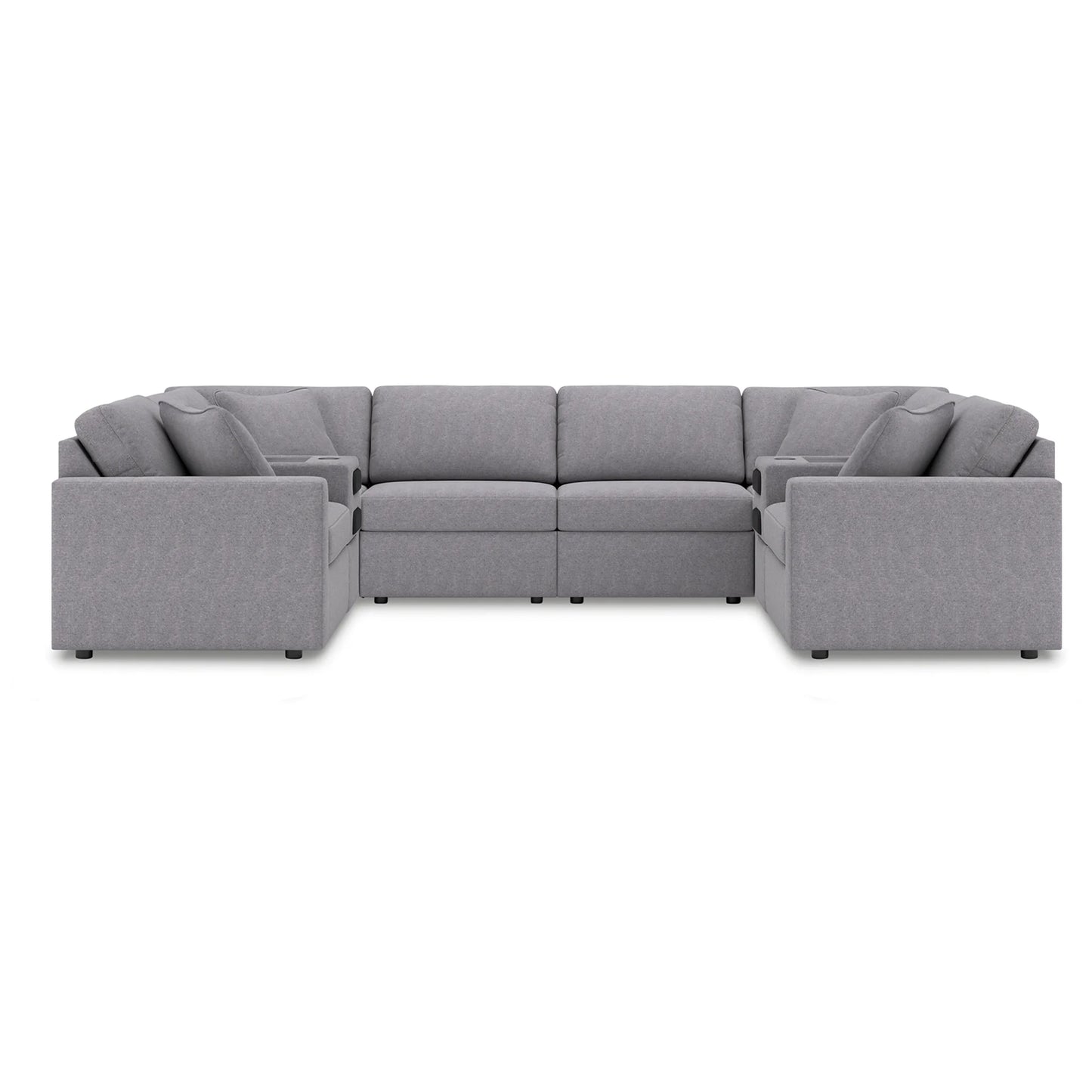 Modmax - 8-Piece Sectional With 2 Audio System Consoles And 2 Armless Chairs - Granite