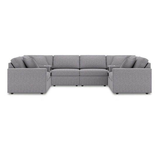 Modmax - 8-Piece Sectional With 2 Audio System Consoles And 2 Armless Chairs - Granite