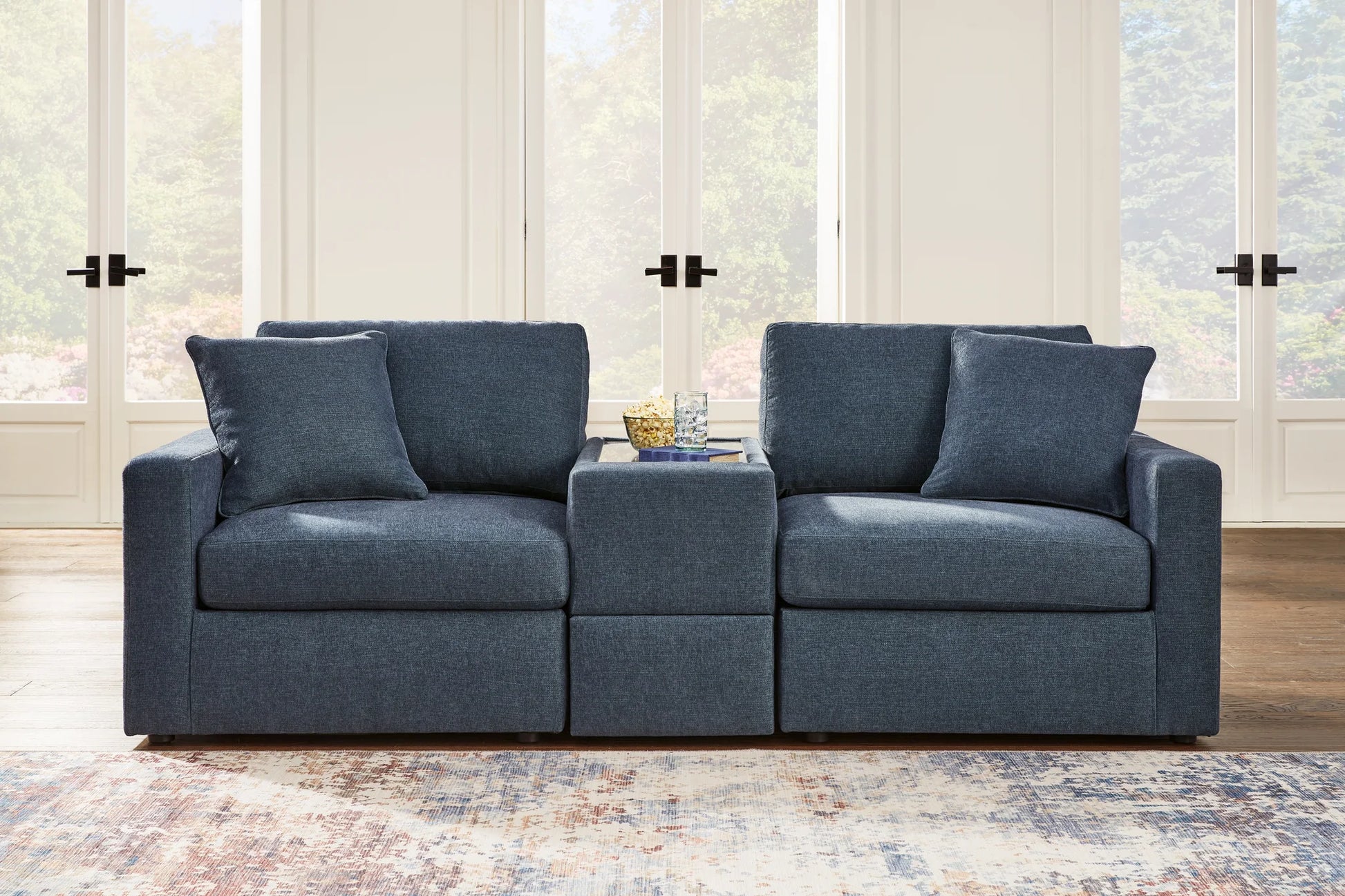 Modmax - Ink - 3-Piece Sectional Sofa With Storage Console 1