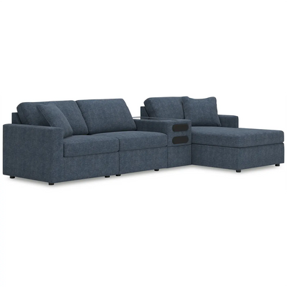 Modmax - Ink - 4-Piece Sectional With Raf Corner Chaise And Audio System Console