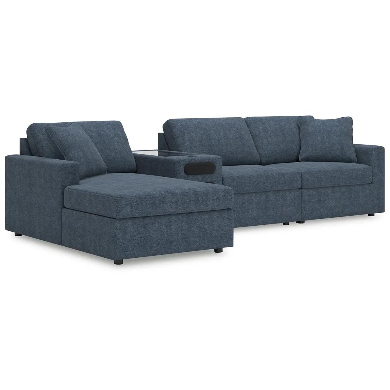 Modmax - Ink - 4-Piece Sectional With Laf Corner Chaise And Audio System Console