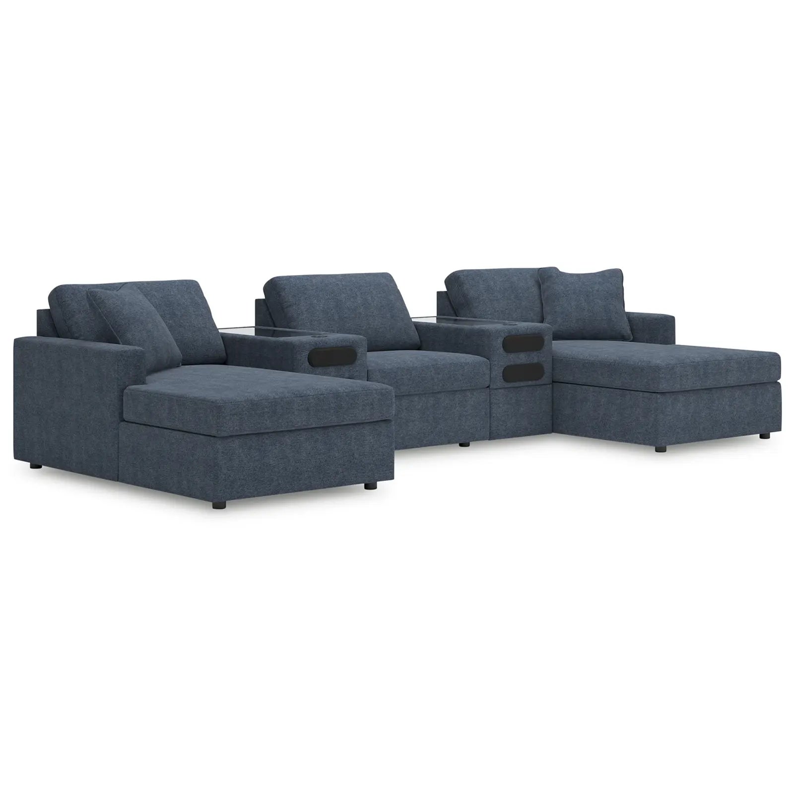 Modmax - Ink - 5-Piece Double Chaise Sectional With Audio System Consoles