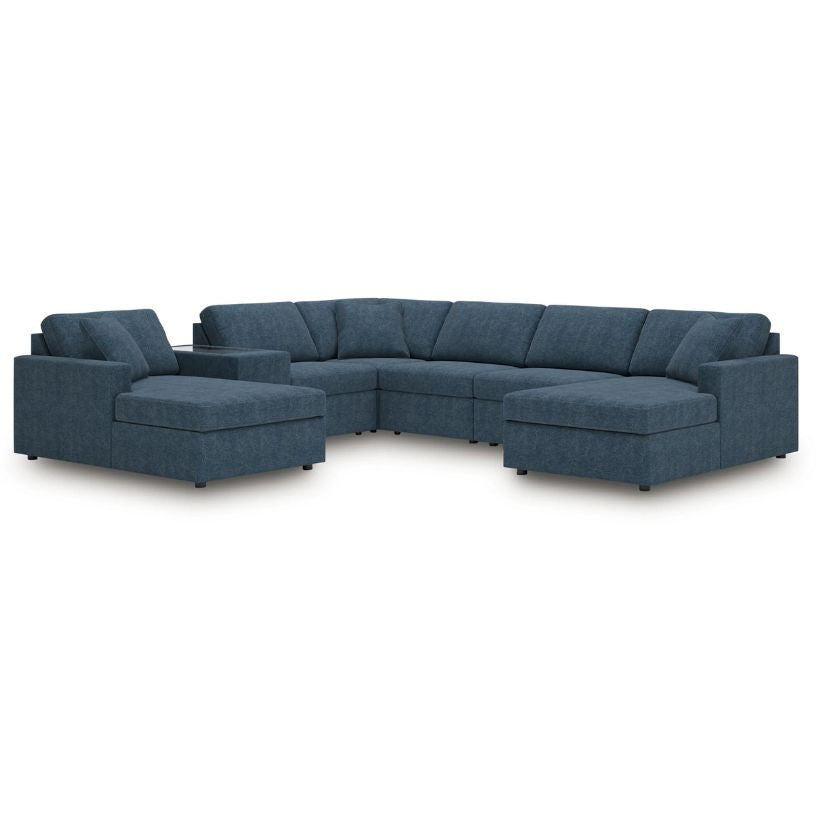Modmax - Ink - 7-Piece Sectional With Laf And Raf Corner Chaises And With Storage Console