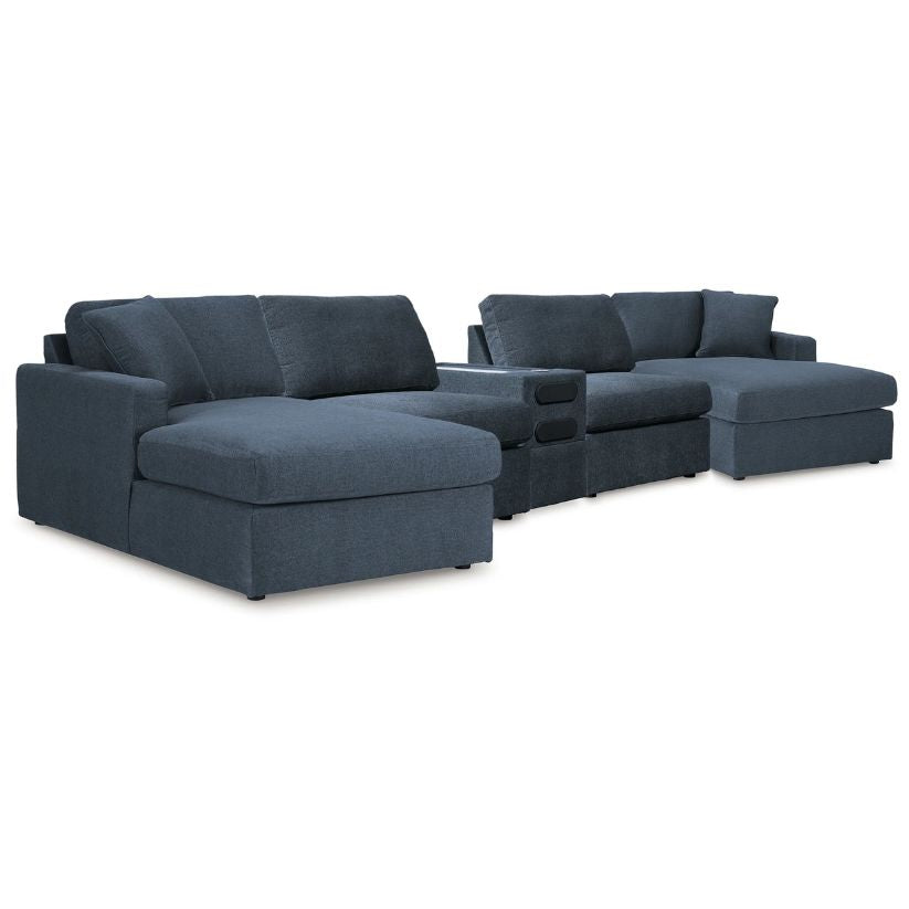 Modmax - Ink - 5 Piece Double Chaise Sectional With Audio Console