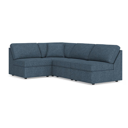Modmax - 4-Piece Sectional With 3 Armless Chairs - Ink