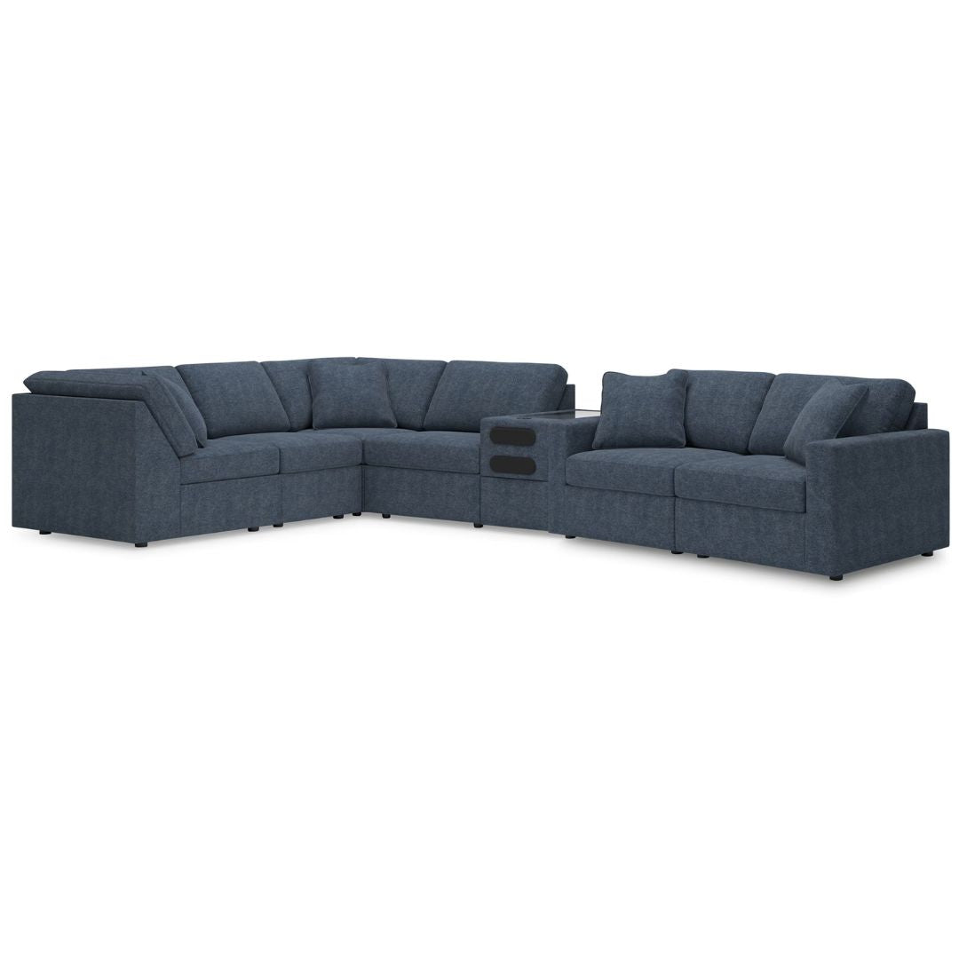 Modmax - Ink - 7-Piece Sectional With Audio Console And LAF / RAF Corner Chairs