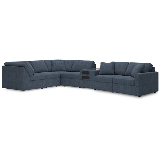 Modmax - Ink - 7-Piece Sectional With Audio Console And LAF / RAF Corner Chairs