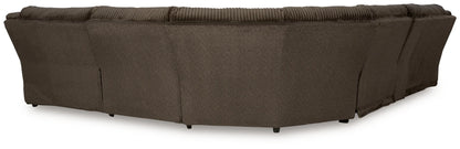 Top Tier - Chocolate - 6-Piece Reclining Sectional With Raf Press Back Chaise