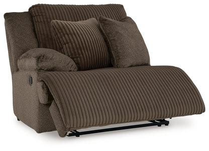 Top Tier - Chocolate - 3-Piece Reclining Sectional With Raf Press Back Chaise