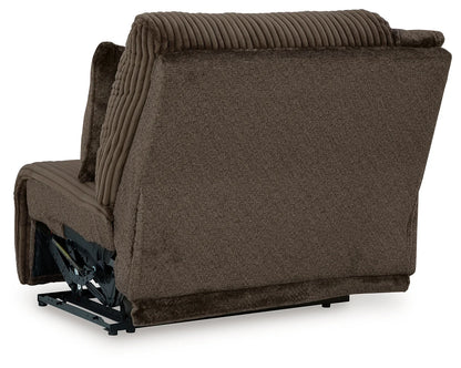 Top Tier - Chocolate - 3-Piece Reclining Sectional With Raf Press Back Chaise