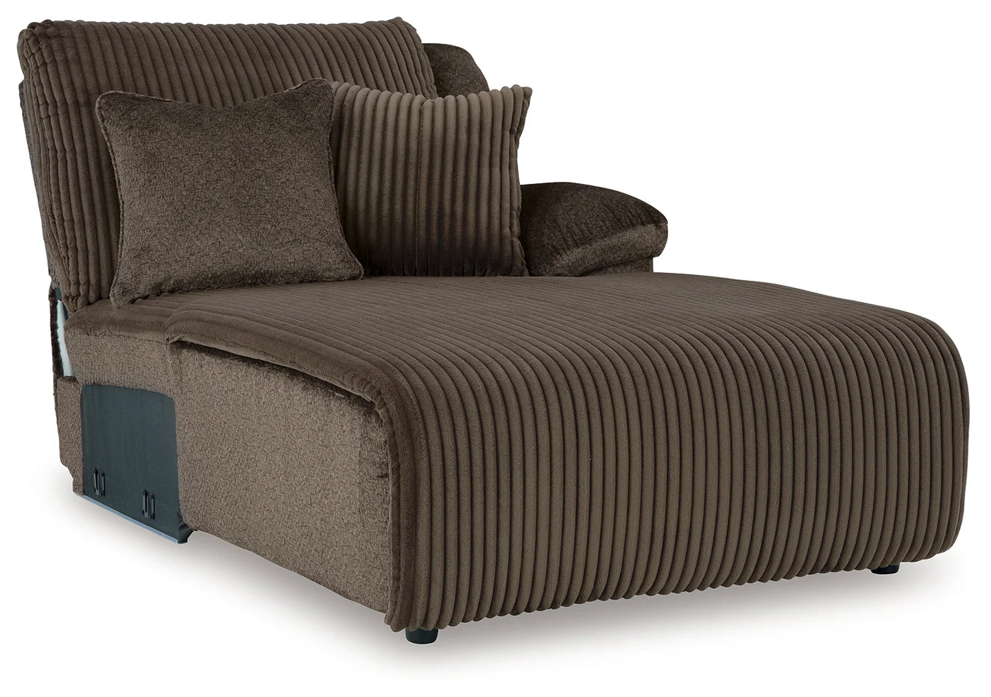 Top Tier - Chocolate - 3-Piece Reclining Sectional With Raf Press Back Chaise