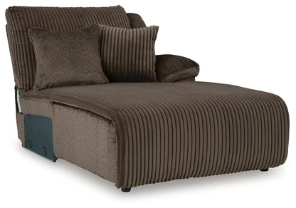 Top Tier - Chocolate - 3-Piece Reclining Sectional With Raf Press Back Chaise