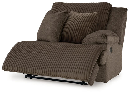 Top Tier - Chocolate - 3-Piece Reclining Sectional With Laf Press Back Chaise