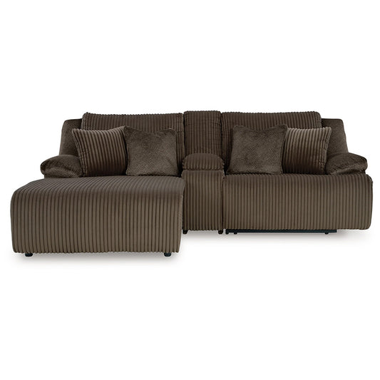 Top Tier - Chocolate - 3-Piece Reclining Sectional Sofa With Laf Press Back Chaise