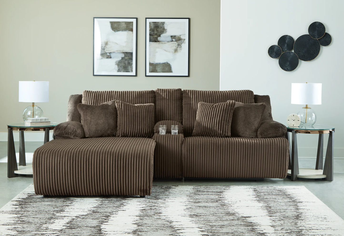 Top Tier - Chocolate - 3-Piece Reclining Sectional Sofa With Laf Press Back Chaise