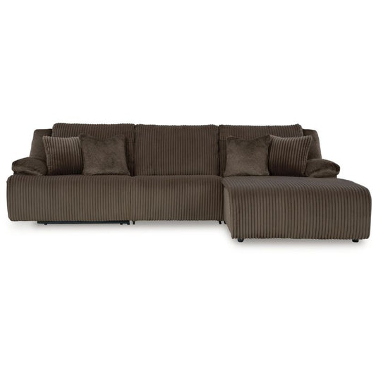 Top Tier - Chocolate - 3-Piece Reclining Sectional Sofa With Raf Chaise