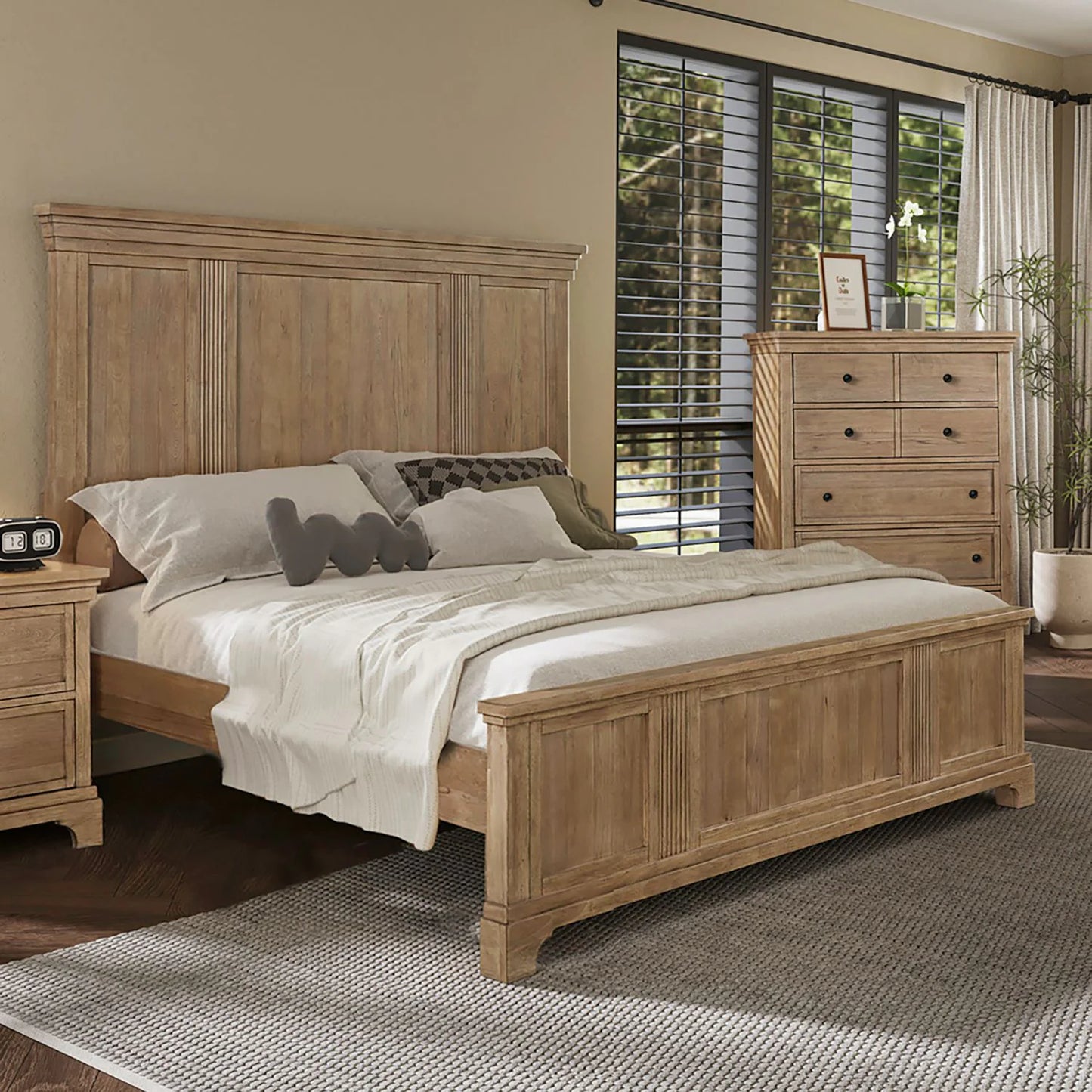 Haven Hills - King Panel Bed - Camel Beige