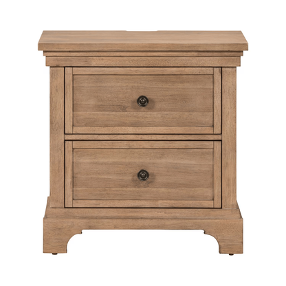 Haven Hills - Nightstand With Charging Station - Camel Beige