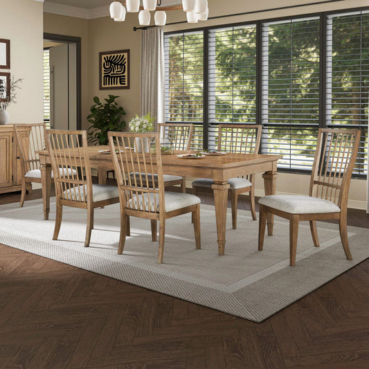 Haven Hills - 7 Piece Rectangular Table Set - Camel Beige