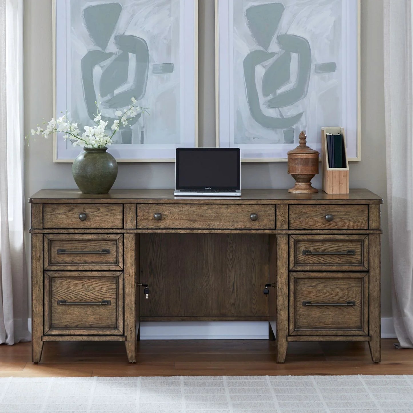 Carolina Park - Jr Executive Credenza - Brown