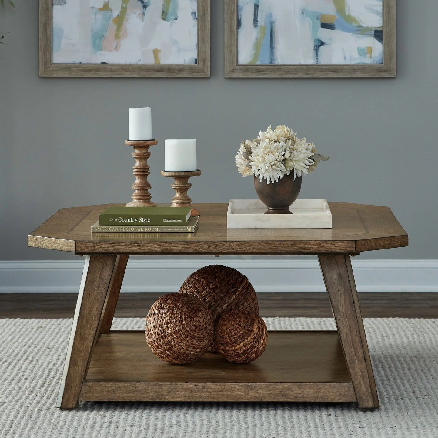 Carolina Park - Octagonal Cocktail Table - Brown