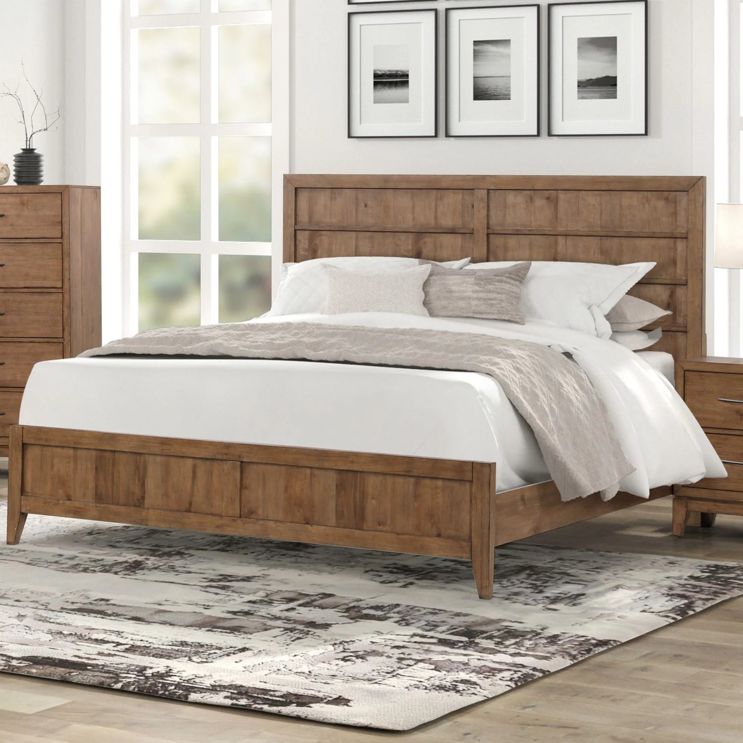 Shaker Lakes - Queen Panel Bed - Brown