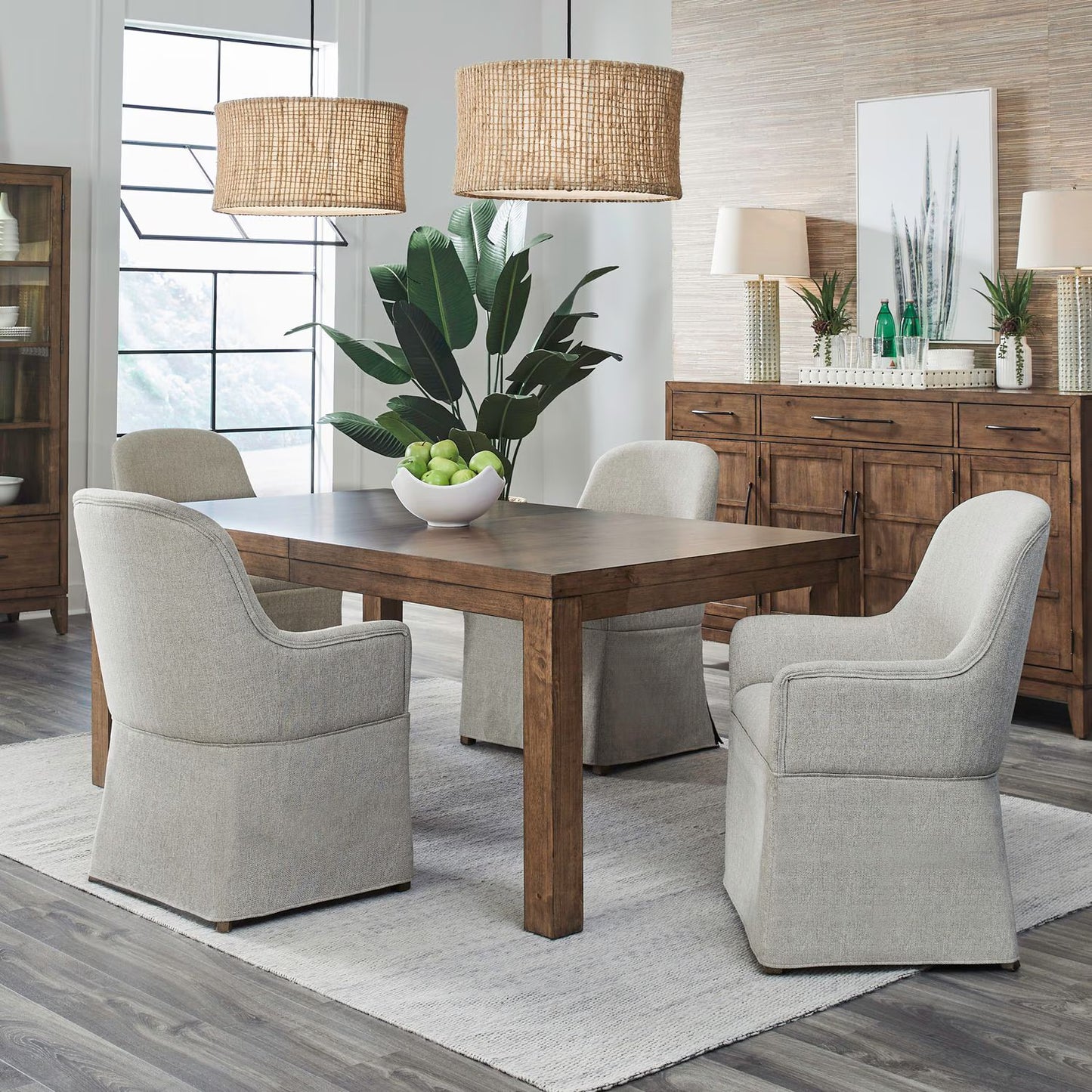 Shaker Lakes - 5 Piece Rectangular Table Set - Harvest Brown