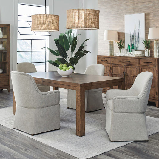 Shaker Lakes - 5 Piece Rectangular Table Set - Harvest Brown