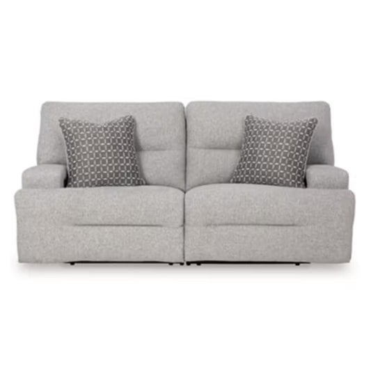 Acklen Place - 2-Piece Power Reclining Sectional Loveseat - Pewter