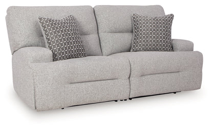 Acklen Place - 2-Piece Power Reclining Sectional Loveseat - Pewter
