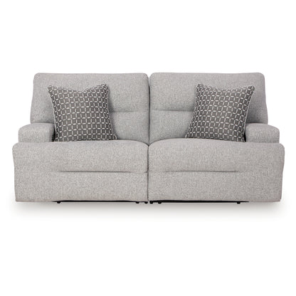 Acklen Place - 2-Piece Power Reclining Sectional Loveseat - Pewter