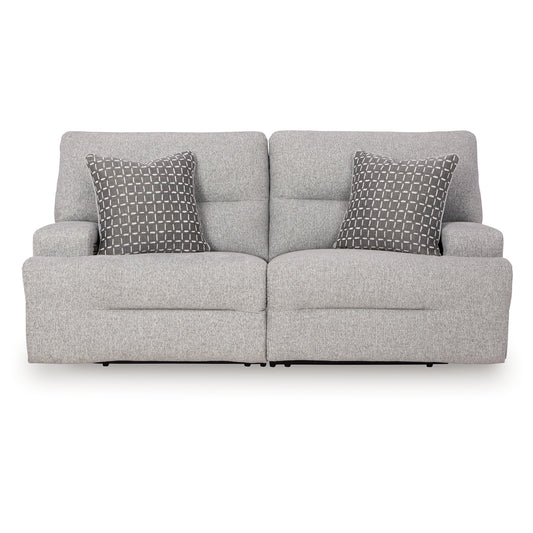 Acklen Place - 2-Piece Power Reclining Sectional Loveseat - Pewter