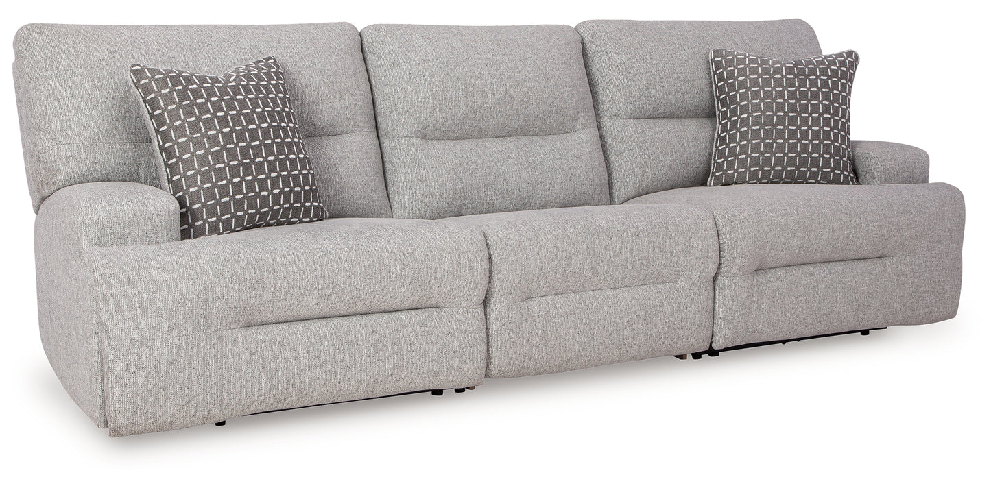 Acklen Place - 3-Piece Power Reclining Sectional Sofa - Pewter