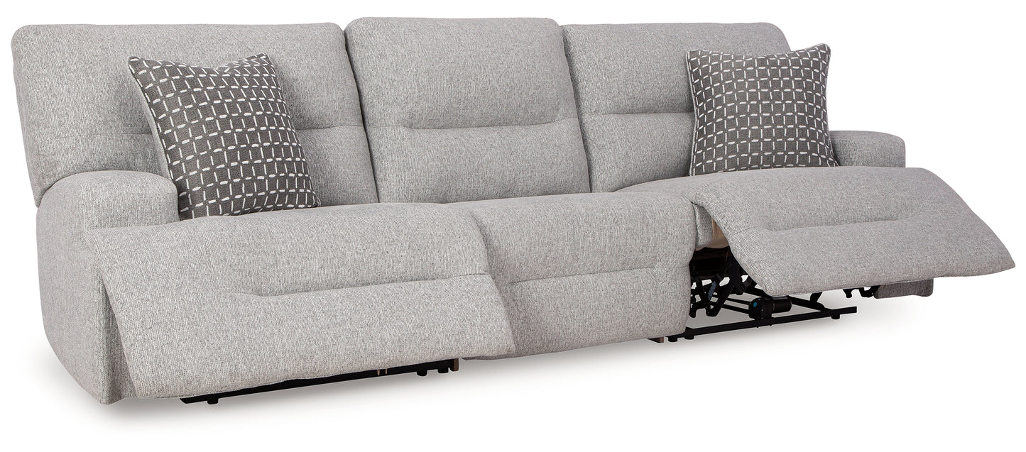 Acklen Place - 3-Piece Power Reclining Sectional Sofa - Pewter