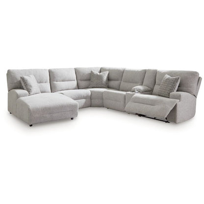 Acklen Place - Pewter - 6-Piece Power Reclining Sectional With Laf Power Reclining Back Chaise
