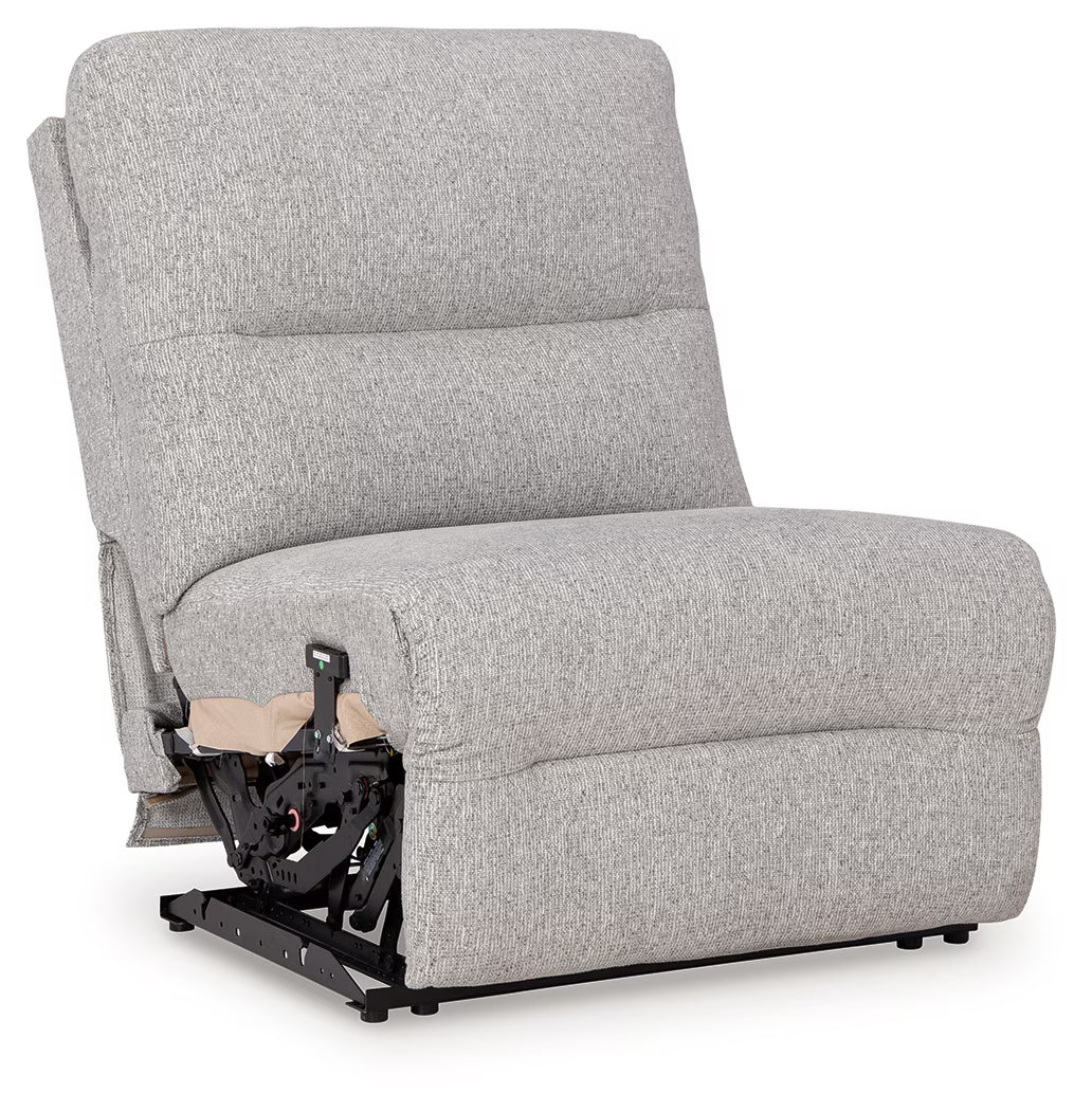 Acklen Place - 7-Piece Power Sectional Reclining Sofa With Storage Console - Pewter