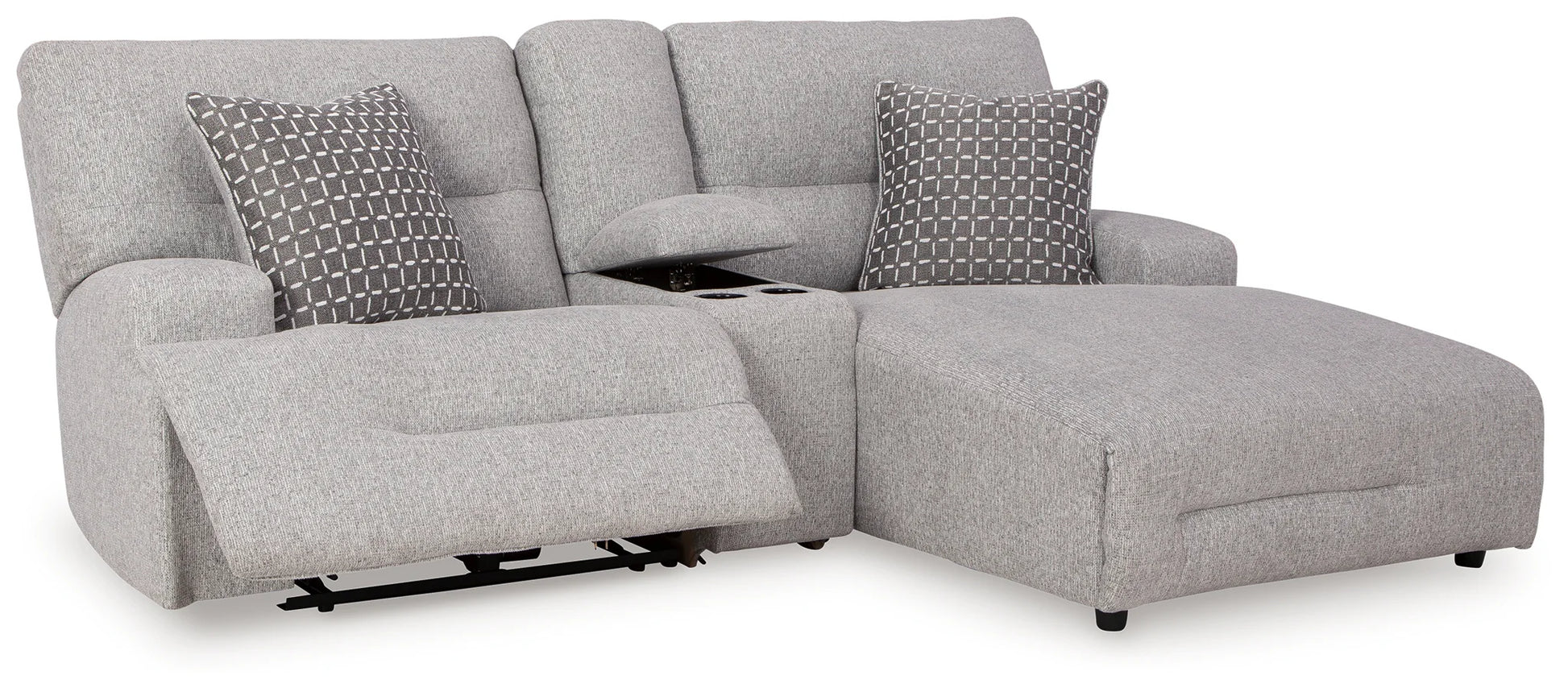 Acklen Place - Pewter - 3-Piece Power Reclining Sectional Sofa With Raf Chaise-2