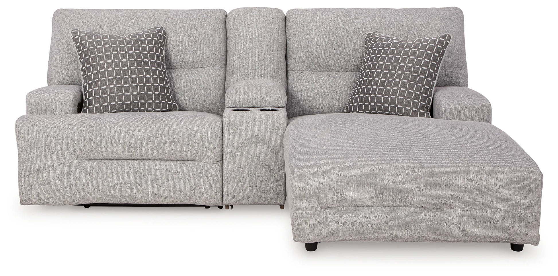 Acklen Place - Pewter - 3-Piece Power Reclining Sectional Sofa With Raf Chaise-3