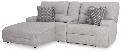 Acklen Place - Pewter - 3-Piece Power Reclining Sectional Sofa With Laf Chaise