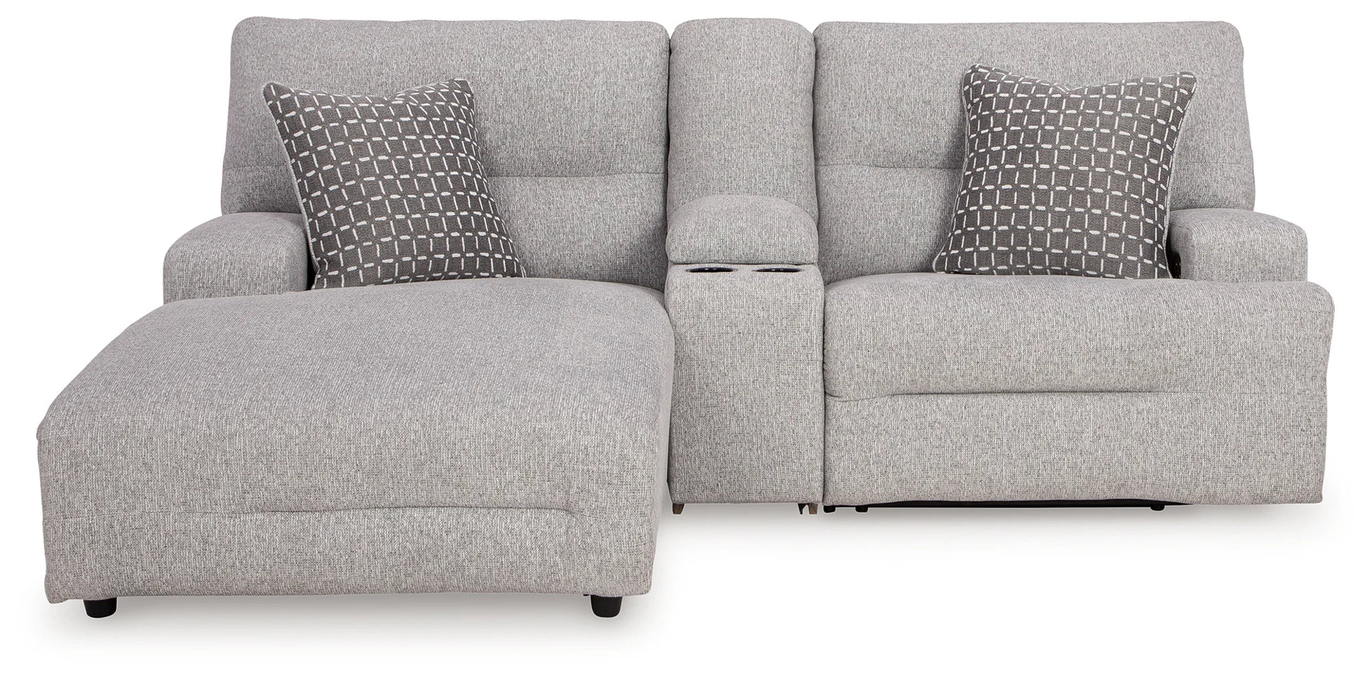 Acklen Place - Pewter - 3-Piece Power Reclining Sectional Sofa With Laf Chaise-3