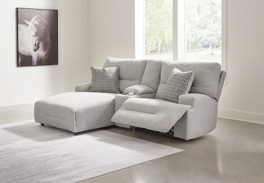 Acklen Place - Pewter - 3-Piece Power Reclining Sectional Sofa With Laf Chaise